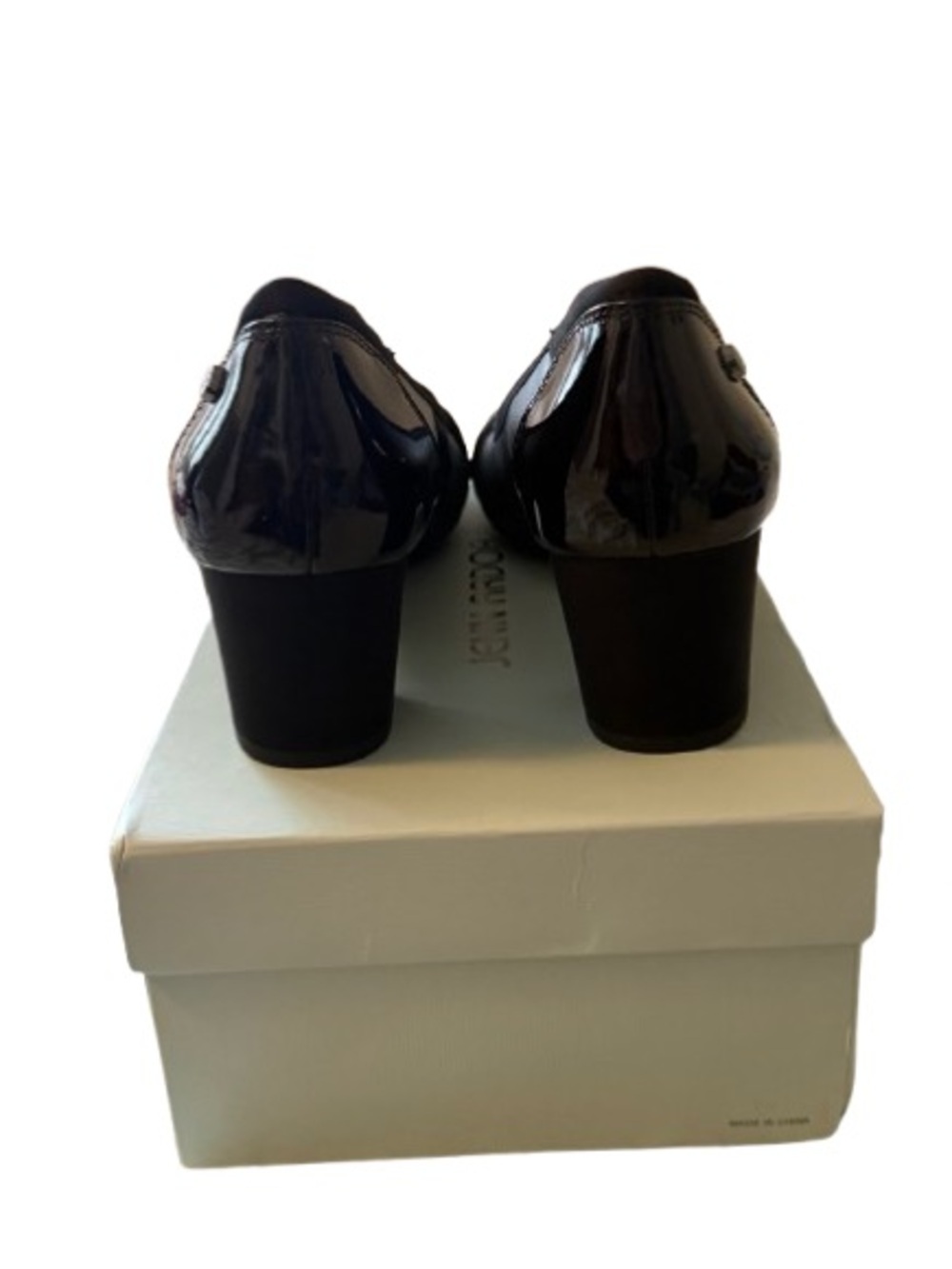 NWB Jenn Ardor Black Cap Toe Block Heel Pumps Size 8.5 Classic Career Shoes - Picture 4 of 8